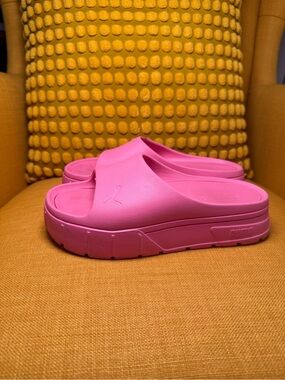 Puma Hot Pink Platform Slide Clogs